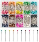 Sewing Pins VAPKER 36 mm 1000 Pcs Pearlized Head Quilting Pins Floral Pins for Floral Deco Crafting Sewing 10 Colors Sew Pin