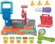 Play-Doh Stamp & Saw Tool Bench Playset, Construction Toys for Boys & Girls 3 Years & Up, Kids Arts & Crafts