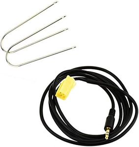 KASER Câble Aux compatible pour Fiat Grande Punto Panda Croma Lancia Musa Y Alfa avec Autoradio Blaupunkt Adaptateur Entrée Mini ISO Connecteur Jack Mâle 3,5 mm + Kit d'extraction