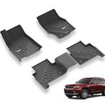 3W Floor Mats Compatible for Jeep Grand Cherokee 2022-2024 TPE All Weather Custom Fit Floor Liner 1st and 2nd Row Full Set Car Mats, Black