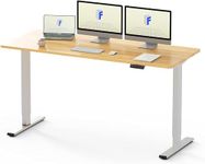 FLEXISPOT 160x80cm Electric Standing Desk Height Adjustable Desk Desktop FSC Certification Sit Stand Desk Stand Up Desk with Memory Smart Pannel (White Frame+Maple Desktop)