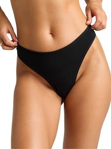 NEGATIVE Underwear – Cotton Thongs for Women – Minimal, Comfortable, Invisible Under Clothes - 3 Pack - Black - XS-S