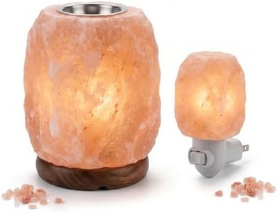 GAYA Himalayan Salt Lamp Relaxation Bundle - Plug-in Night Light + Aromatherapy Salt Lamp with Dimmer | Warm Amber Glow | Sleep, Meditation & Spa Gift Set