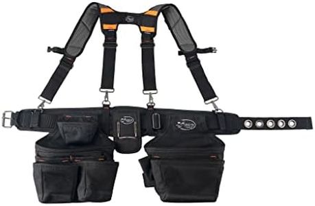 Dead On Tools - 1680 Denier Poly Carpenter’s Tool Belt with Suspenders (HDP400945), Black