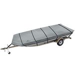 Explore Land Fade Resistant Trailerable 600D Waterproof Jon Boat Cover - Fits Jon Boat 12' Long Beam Width up to 58", Grey