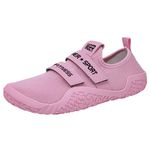 DAMANDO Powerlifting Weightlifting Shoes for Men and Women, Lightweight Barefoot Squat Shoes Adjustable Indoor Deadlift Gym Trainers,Pink,5 UK