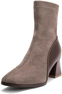 Zelaprox Women's Chelsea Ankle Booties Shoes, Brown, 8 US