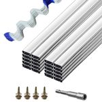 Greenhouse Spring Wire & Lock Channel, 40PCS 3.28 FT Aluminum Alloy Lock Channel & PVC Coated Spring Wiggle Wire for Greenhouse, Farmer Greenhouse Poly Film Shade Cloth Attachment, Greenhouse Parts