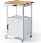 Qsun Rolling Kitchen Island Cart wi