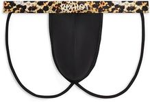 2(X)IST Mens Sliq Jock Strap, Black Beauty-Mixed Leopard, X-Large
