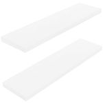 AMADA HOMEFURNISHING Floating Shelves Large, 24 x 7 Inch Wall Shelves for Bathroom, Bedroom, Kitchen, Shelves for Wall Decor Set of 2, White - AMFS06