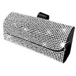 Bling Glasses Holder with Car Hooks, FineGood Car Glasses Case Crystal Sunglasses Holder for Car Sun Visor Sunglasses Storage Case Organizer