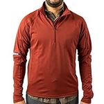 Club Ride Apparel Men's Skyline 1/4 Zip Shirt - Long Sleeve Cycling Jersey - Spiced Apple - Medium