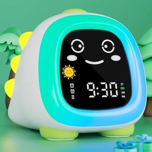 hansang Groclock Kids Sleep Trainer Alarm Clock and Nightlight for Toddlers Young Boys Girls Sleep Training, Wake Up Grow Clock with Emotion Changing, Snooze Up Alarms, USB-Powered