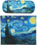 Vincent Van Gogh Painting Art Premium Quality Starry Night Eyeglass Case and Matching Microfiber Eyeglass Cleaning Cloth