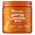 Allergy Immune Supplement for Dogs Lamb- with Omega 3 Wild Alaskan Salmon Fish Oil & EpiCor + Digestive Prebiotics & Probiotics - Anti Itch & Skin Hot Spots + Seasonal Allergies - 90 Chews