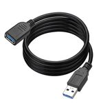 Storite USB 3.0 Male A To Female A Extension Cable SuperSpeed 5GBps For Laptop/PC/Mac/Printers (150cm - 4.5 Foot - 1.5M), Black