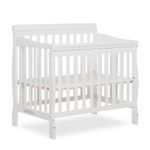 Dream On Me Aden 4-in-1 Convertible Mini Crib (36x23x39 Inch (Pack of 1), White)