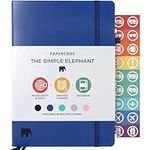 Papercode Daily Planner and Diary 2024-2025 - Undated Day Planner and Appointment Diary w/Gratitude Stickers - Leatherette Weekly Journal, Academic Study Planner - Blue