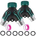 LJHYCYHT Garden Hose Splitter,2 Pack Garden Faucet Splitter with Shut Off Valve,Water Hose y Splitter 2 Way Heavy Duty for Outdoor and Indoor Use(Green)