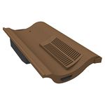 Manthorpe Single Pantile Roof Tile Vent with Pipe Adaptor to Fit Marley Anglia, Redland Fenland, Sandtoft Shire, Brown Textured Finish