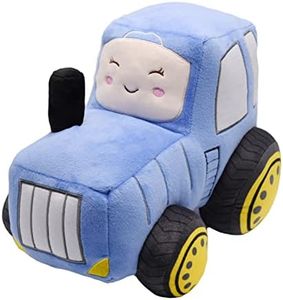Soft Plush Tractor Stuffed Truck Toy Super Cute Car Plushie Throw Pillow Excellent Gifts for Kids or Birthday Party 12 Inches (Blue)