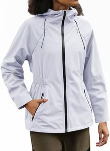 Yousify Womens Rain Jackets Lightweight Waterproof Raincoat Windbreaker Hooded Trench Coats with Pockets Cycling Bike Jacket