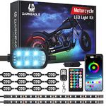 14PCS Motorcycle RGB LED Light Kit with Brake Turn Signal, Motorcycle Led Underglow Kit with APP&IR&RF Control and Power Switch, Motorcycle Lights Dual Zone Waterproof 12v for Harley Davidson Golf