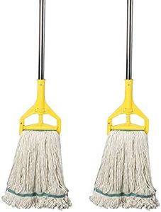 OFO Loop-End String Wet Mop, Heavy Duty Commercial Industrial Dust Mop , 67inch Stainless Steel Pole ,2- Pack