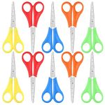 10 PCS Children Safety Scissors Child Craft School Scissors Blunt Tip Preschool Training Scissors With CM Scale Left and Right Handled Scissors For Kids Student Scrapbooking Paper Cutting Teaching