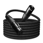 SONICAKE XLR Microphone Cable 3m/10ft Male to Female 3 Pin Nylon Braided for Studio Recording, Mic Mixer and Live Production, Black