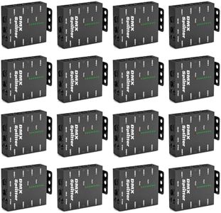 16PCS 8-Way Isolated DMX512 Splitter Amplifier Distributor with 3-Pin Outputs XLR Signal Amplifier Transmitter Receiver for DJ Party LED Stage Lighting