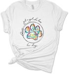 Womens Dog Paw Print Tshirt Just A 