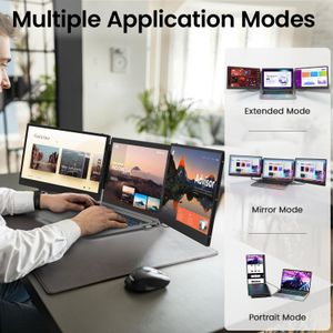 Synnov 14" Triple Laptop Screen Extender – Portable Monitor Attachment
