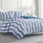 Martha Stewart Quilt Set, Cotton, Hereford Stripe, King