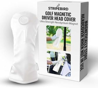 Golf Magnetic Driver Head Cover - Ultra-Strength Neodymium Magnet - Magnetically Attach Driver Covers for Golf Clubs - Protective Driver Head Covers for Golf Clubs (White)