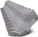 Reebok Women's Athletic Socks - Performance Low Cut Socks (12 Pack), Smoke Grey Stripes, 4-10
