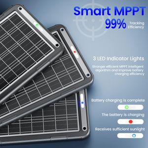 POWOXI 12V 15W Solar Battery Charger – Portable Trickle Charger