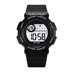 Time Up Silicone Digital Dial 2023 Launch Alarm With Sound Waterproof Light Kids Watch For Boys & Girls (Age:4-12 Years)-Det12-X (Black)