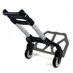 KAIKEN Heavy Duty Foldable Luggage Trolley Cart - 80 Kg Capacity Aluminum Hand Truck with Telescopic Handle and Bungee Cord - Portable 2-Wheel Folding Dolly for Travel, Home Shifting and Office