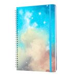 SIIXU Colorful Blank Journal Notebook, Hardcover Unlined Personal Diary to Write in, Spiral, 6.8"x9.8", Nebula