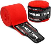 Meister Junior 108" Semi-Elastic Hand Wraps for MMA & Boxing (Pair) - Red