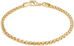 Barzel 18K Gold Plated Spiga Wheat Anklet for Women, 10 Inches (Made In Brazil)