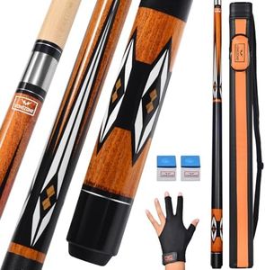 vonezone Pool cue Stick,Pro cue with Hard Case,58inch 18-19oz Billiard Stick Pool Cue Set,Pink/Orange/Green (Orange)