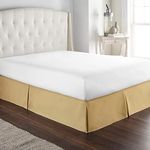 HC Collection California King Bed Skirt, Soft Microfiber Box Spring Cover, 14" Inch Drop Bed Skirt Twin Bed, Wrinkle & Fade Resistent - Beige