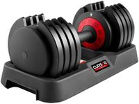 CURSOR FITNESS Full Cast Iron 5-IN-1 Quick Adjustable Dumbbells Set, Home Weight Strength Training, 25 LB Set, 55 LB Set