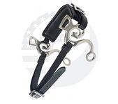 RIDING GEARS Horse Hackamore Bitless Horse Bit English Western Adjustable Leather (Black)