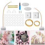 Balloon Arch Stand Kit, 2.5M & 1.5M Half Arch Balloon Column Stand, Free Bend Balloon Stand for Floor Suitable for Birthday, Wedding, Graduation Party, Anniversary, Gold