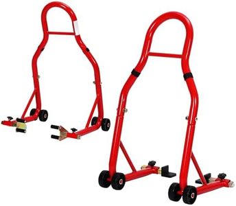 Garvee Motorcycle Stands Front and Rear, 900 LB Heavy Duty Front & Rear Wheel Lift Combo with U+L Adjustable Swingarm Spool, Universal Paddock Stands for Most Motorcycles, Red