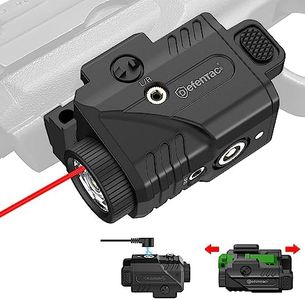 Defentac 600lm Slidable Pistol Light and Red/Green/Blue Laser Sight Combo, Strobe and Momentary Beams for Guns, Magnetic Rechargeable